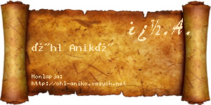 Öhl Anikó névjegykártya